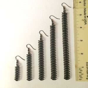 Black Spine Chain Earrings - Fishbone Earrings in Your Choice of Five Lengths - Dangle Earrings / Long Earrings / Chain Earrings