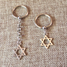 Load image into Gallery viewer, Star of David Keychain, Jewish Religious Iconography
