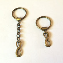 Load image into Gallery viewer, Bronze Infinity Keychain Key Ring or Zipper Pull - Eight Keychain - Anniversary Gifts
