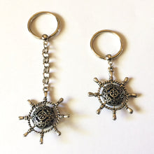 Load image into Gallery viewer, Boat Helm Keychain,  Backpack or Purse Charm, Zipper Pull, Key Fob Lanyards
