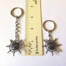 Load image into Gallery viewer, Boat Helm Keychain,  Backpack or Purse Charm, Zipper Pull, Key Fob Lanyards
