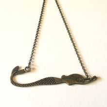 Load image into Gallery viewer, Bronze Mermaid Necklace on Rolo Chain
