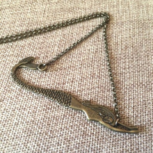 Load image into Gallery viewer, Bronze Mermaid Necklace on Rolo Chain
