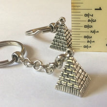 Load image into Gallery viewer, Pyramid Keychain Key Ring or Zipper Pull, Egyptian Backpack or Purse Charm
