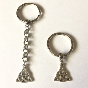 Silver Celtic Knot Triquetra Keychain or Zipper Pull -  Mens Keychains