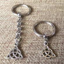 Load image into Gallery viewer, Silver Celtic Knot Triquetra Keychain or Zipper Pull -  Mens Keychains
