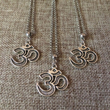 Load image into Gallery viewer, Silver Ohm Necklace - Ohm Pendant on Rolo Chain - Yoga Jewelry
