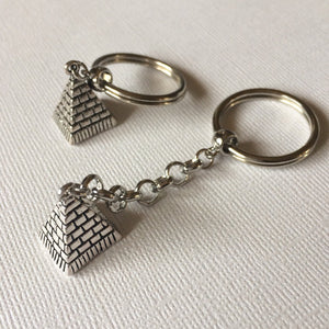 Pyramid Keychain Key Ring or Zipper Pull, Egyptian Backpack or Purse Charm