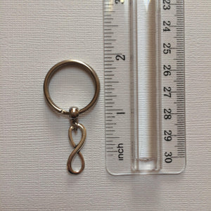 Silver Infinity Keychain Key Ring or Zipper Pull, Eight Keychain, Anniversary Gifts