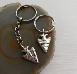 Arrowhead Keychain,  Key Ring Fob or Zipper Pull, Mens Accessories