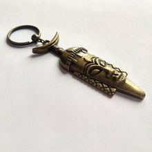 Load image into Gallery viewer, Tribal Mask Keychain, Mens Backpack Charm or Zipper Pull
