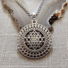 Load image into Gallery viewer, Sri Yanta Meditation Necklace on Rolo Chain - Yoga Jewelry
