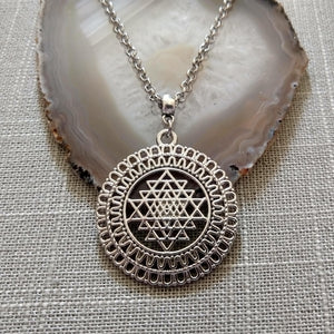 Sri Yanta Meditation Necklace on Rolo Chain - Yoga Jewelry