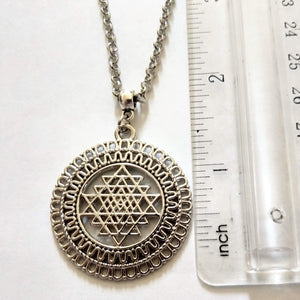 Sri Yanta Meditation Necklace on Rolo Chain - Yoga Jewelry