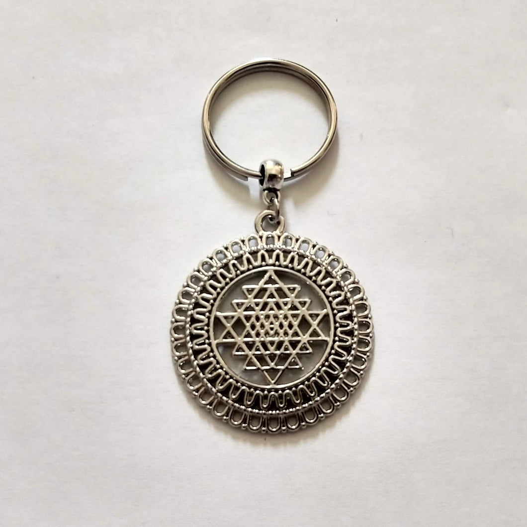 Sri Yanta Keychain, Yoga Zen Reiki Spiritual Meditation Keychain, Sacred Geometry