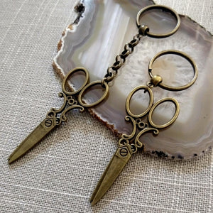 Beautician Scissors Keychain, Key Ring Fob Lanyard, Zipper Pull, Backpack or Purse Charms