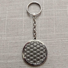 Load image into Gallery viewer, Flower of Life Keychain, Yoga Zen Reiki Spiritual Meditation Keychain, Sacred Geometry
