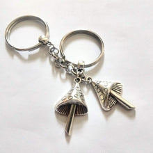 Load image into Gallery viewer, Magic Mushroom Keychain,  Key Ring Fob Lanyard, Zipper Pull, Purse or Backpack Charm
