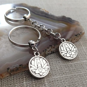 Lotus Ohm Keychain, Yoga Backpack Charm or Zipper Pull