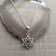 Load image into Gallery viewer, Star of David Necklace - Jewish Pendant on Thin Silver Chain

