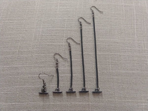 Minimalist Bar Earrings - Your Choice of Five Lengths - Long Dangle Chain Earrings