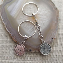 Load image into Gallery viewer, Lotus Ohm Keychain, Yoga Backpack Charm or Zipper Pull
