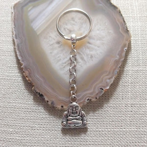 Buddha Keychain Key Ring or Zipper Pull - Buddhist Keychain