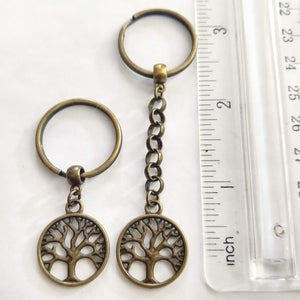 Tree of Life Keychain, Bronze Zipper Pull or Backpack Charm