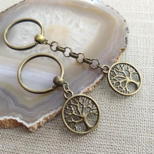 Load image into Gallery viewer, Tree of Life Keychain, Bronze Zipper Pull or Backpack Charm
