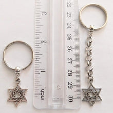 Load image into Gallery viewer, Star of David Keychain, Jewish Backpack or Purse Charms, Zipper Pulls
