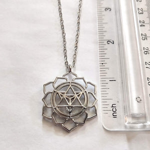 Merkaba Necklace, Silver Thin Cable Chain, Yoga Meditation Reiki Jewelry