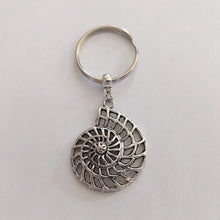 Load image into Gallery viewer, Ammonite Fossil Keychain, Backpack or Purse Charm, Zipper Pull
