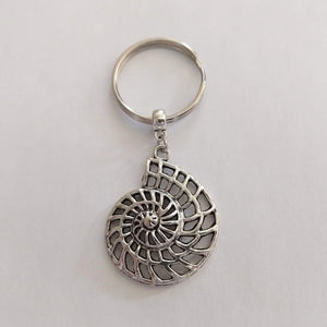 Ammonite Fossil Keychain, Backpack or Purse Charm, Zipper Pull