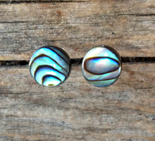 Load image into Gallery viewer, Abalone Shell Stud Earrings - Mermaid Jewelry - Abalone Shell Post Earrings - Lead and Nickel Free Stud Earrings
