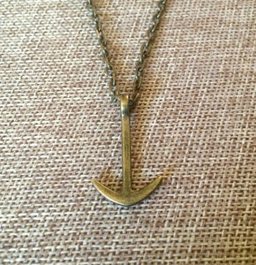 Anchor Necklace in Bronze - Nautical Jewelry - Mens Anchor Necklace