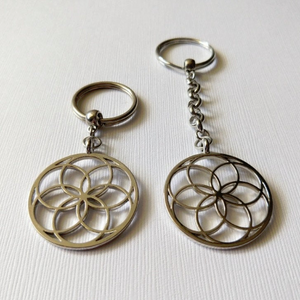 Seed of Life Keychain - Key Ring Fob, Yoga Reiki Zen Sacred Geometry Keychain