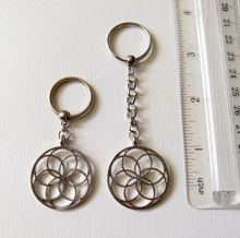 Load image into Gallery viewer, Seed of Life Keychain - Key Ring Fob, Yoga Reiki Zen Sacred Geometry Keychain
