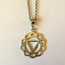 Load image into Gallery viewer, Solar Plexus Chakra Necklace on Rolo Chain, Yoga Jewelry
